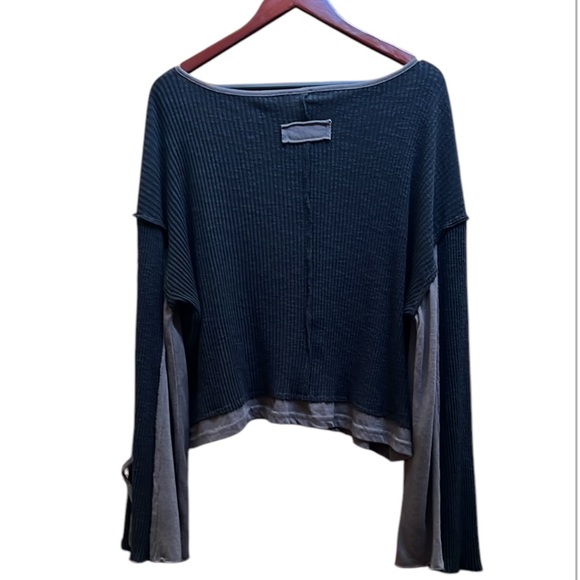 POL Top Pop-over Crisscross Lacing down sleeves Sz L/ Oversize Fit/V-Neck/ NWOT - Picture 7 of 17